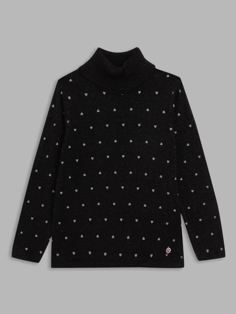 black-printed-high-neck-sweater
