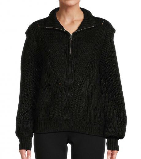 black quarter zip sweater