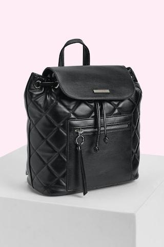 black quilted casual pvc women backpack