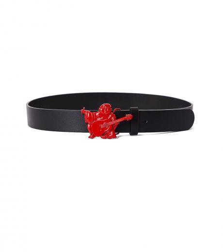 black red buddha buckle belt