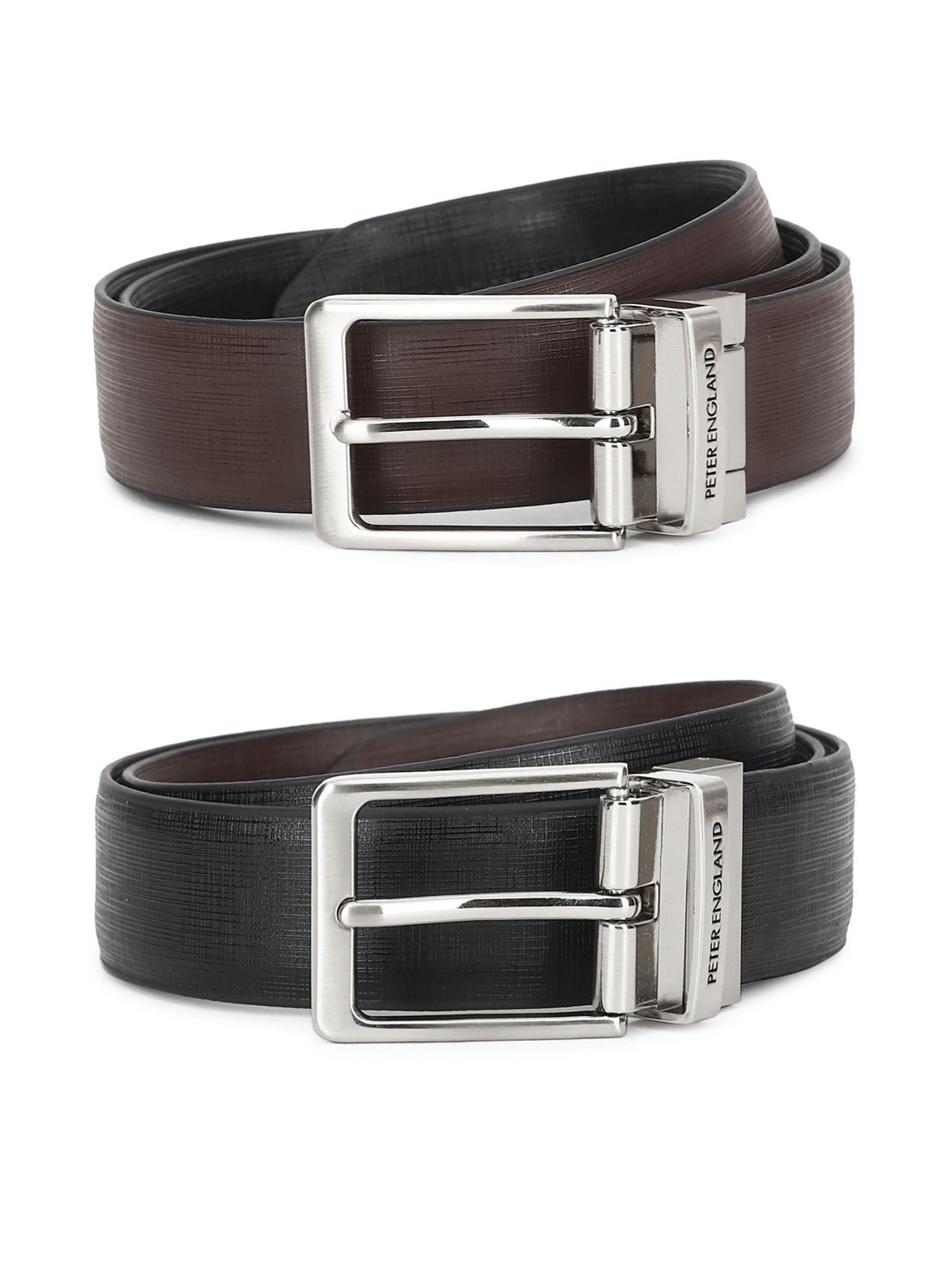 black reversible leather belt