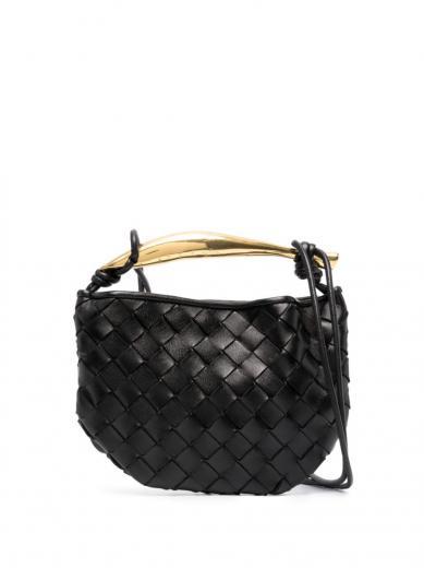 black sardine mini leather crossbody bag