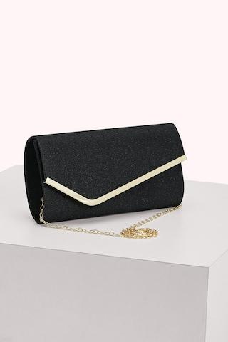 black shimmer casual polyester women clutch