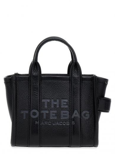 black shopping the leather micro tote