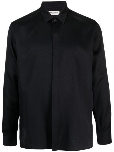 black silk blend shirt