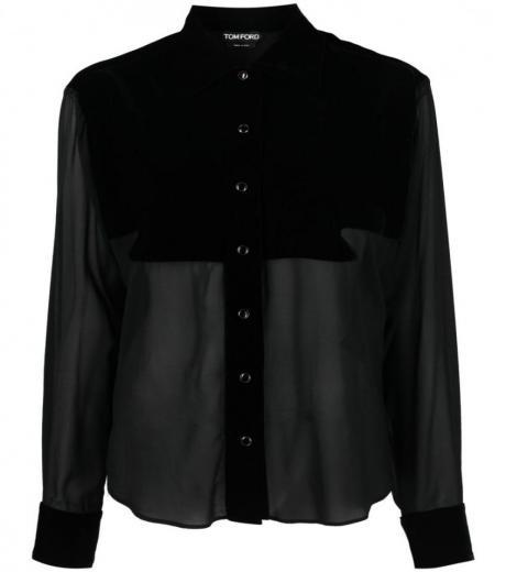 black silk georgette shirt