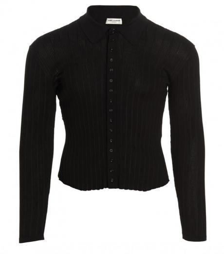 black silk knit shirt