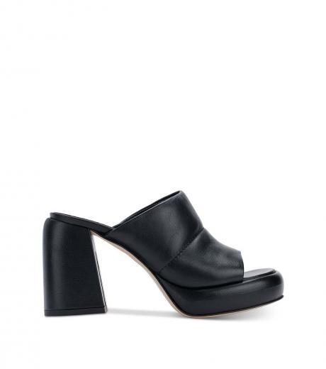 black slip-on platform heels
