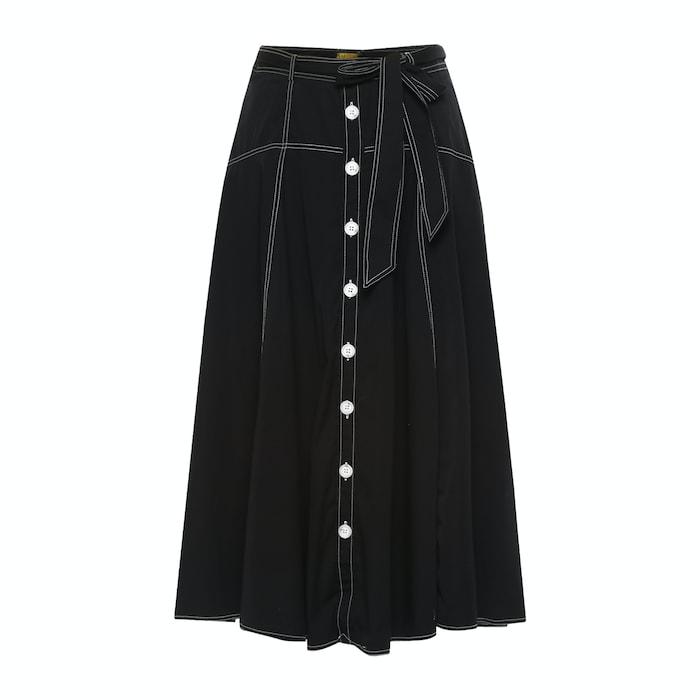 black solid buttoned skirt