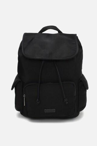 black solid casual polyester women backpacks