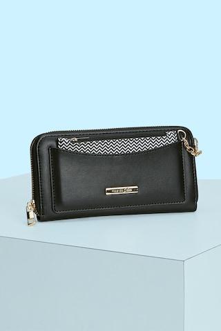 black solid casual pu women wallet