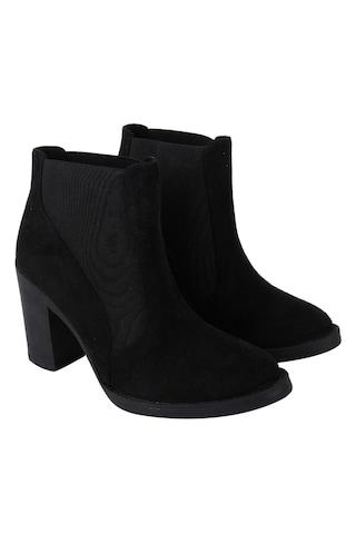 black solid casual women boots