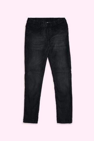 black solid full length casual girls regular fit jeans