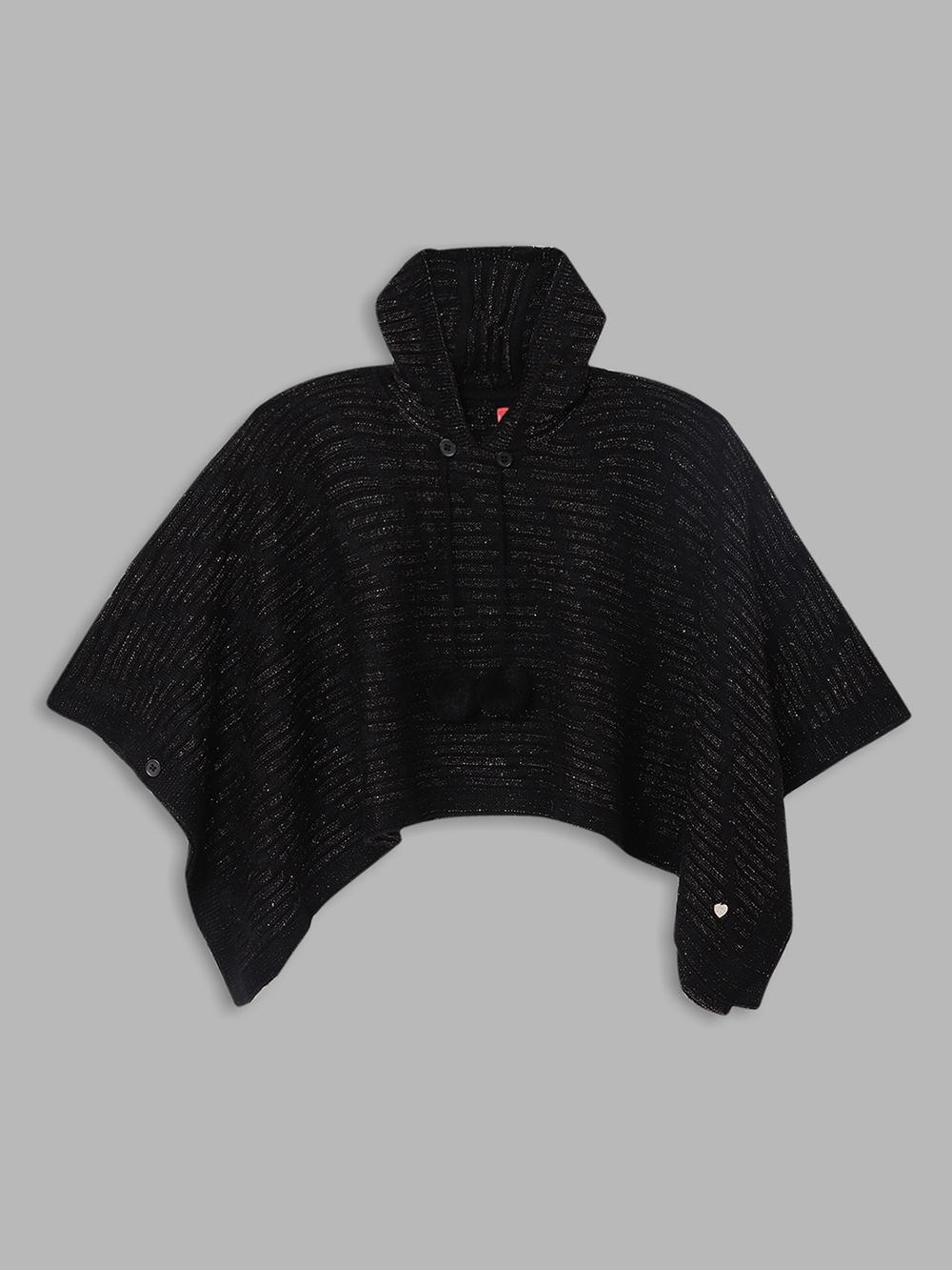 black solid hooded sweater