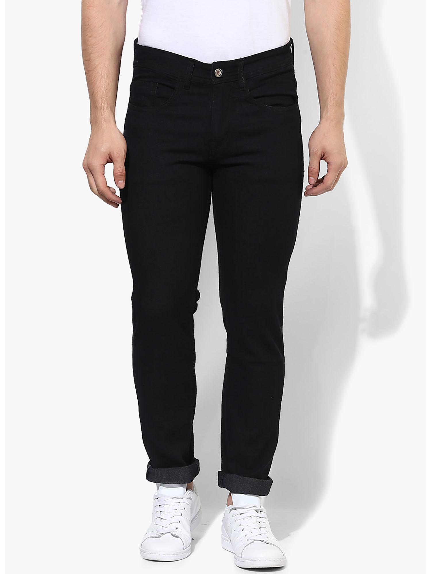 black solid jeans