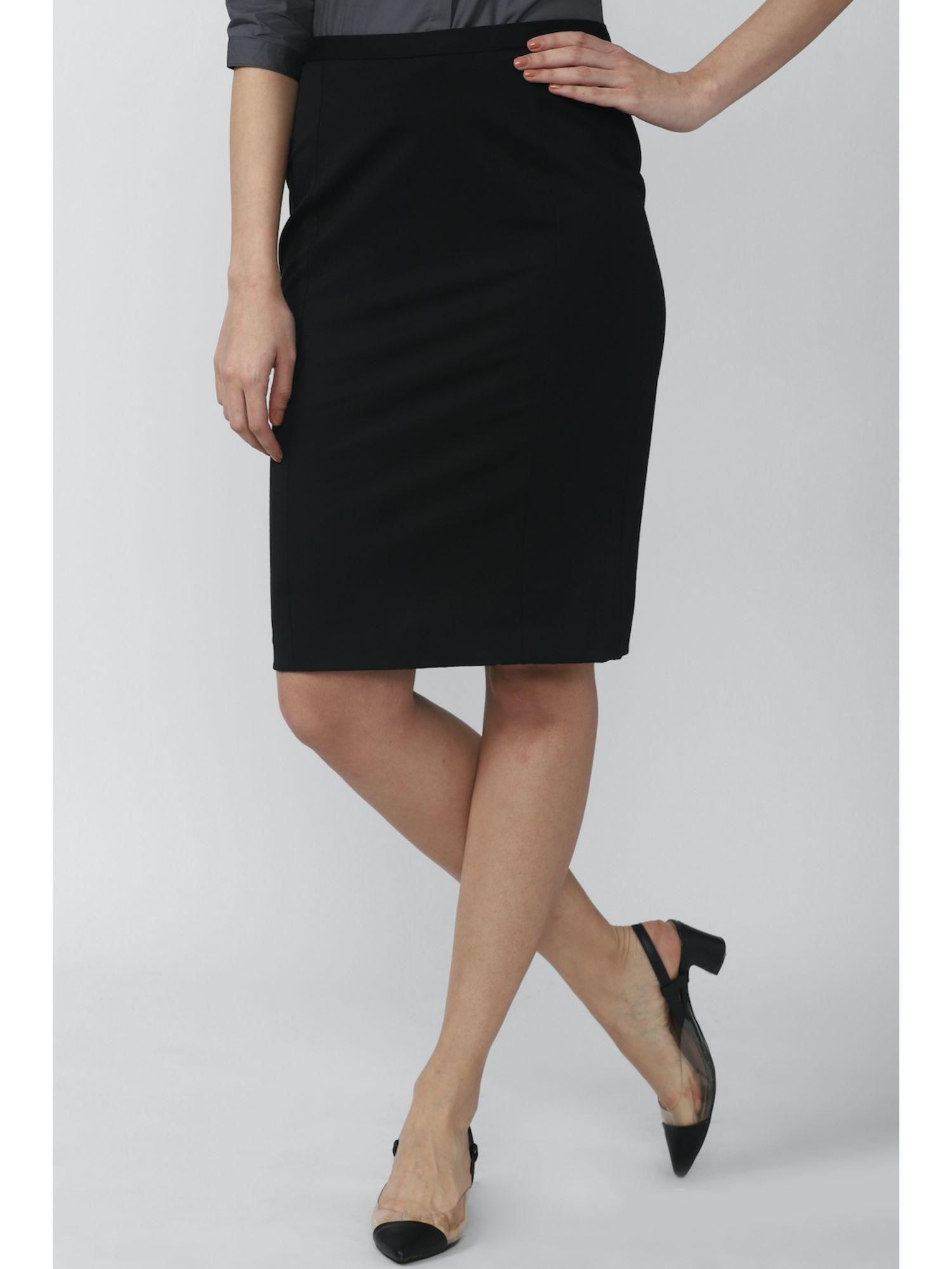 black solid skirt