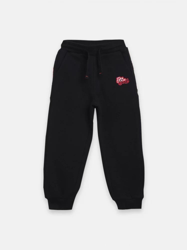 black solid straight fit sweatpant