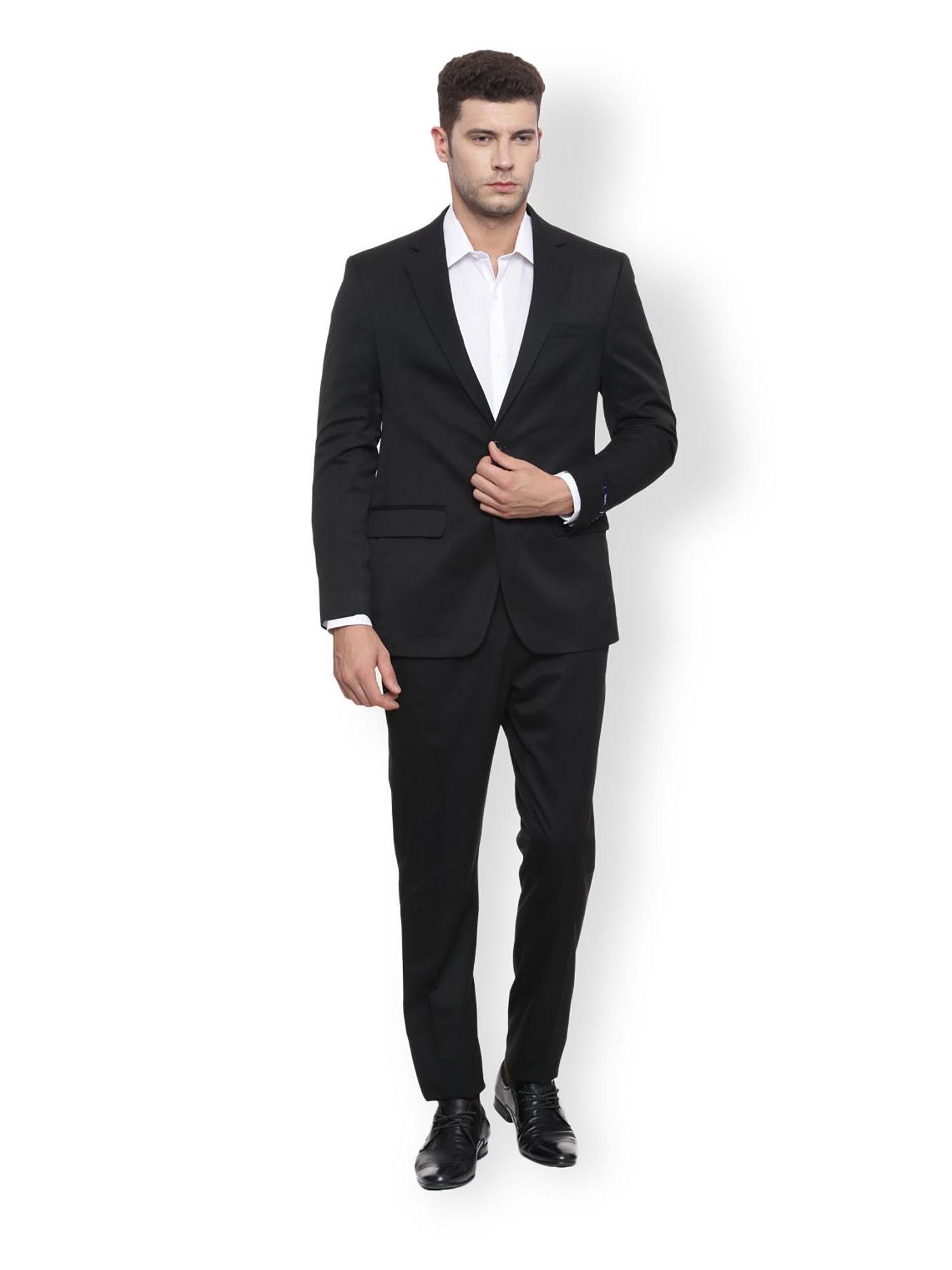 black solid two piece suit