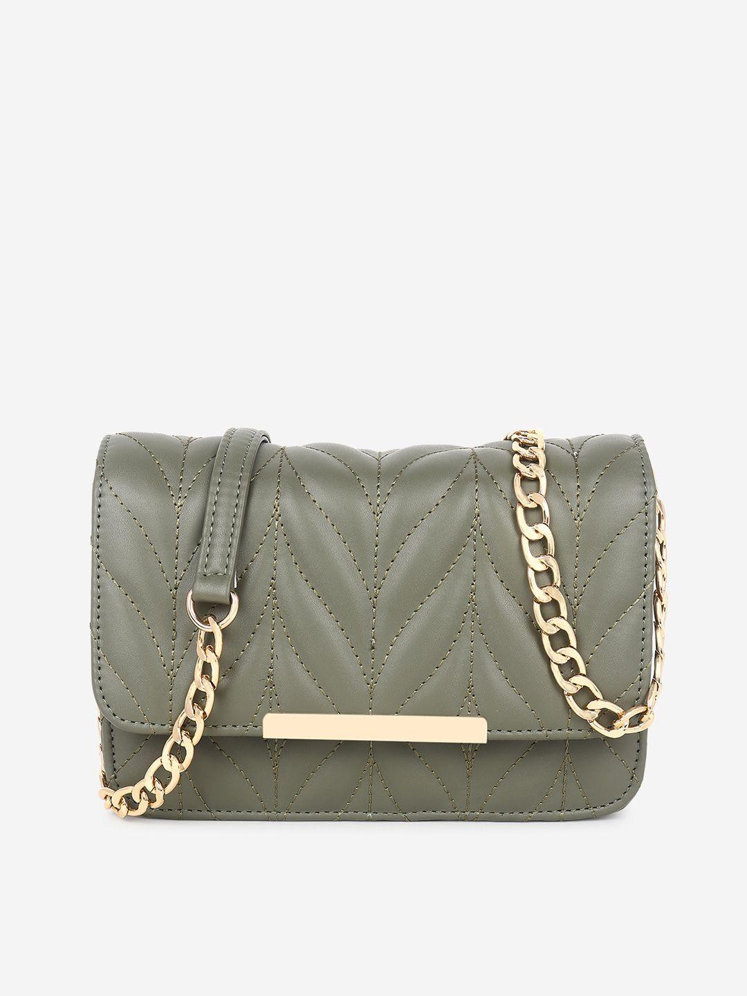black spade textured pu structured quilted sling bag