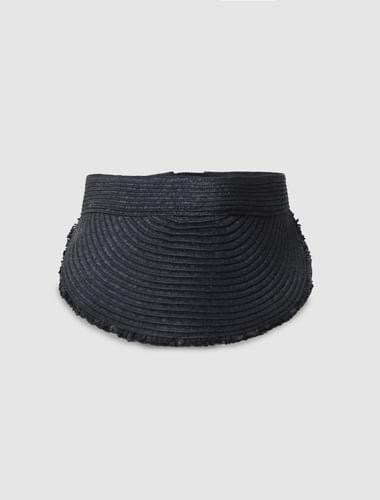 black straw sun visor