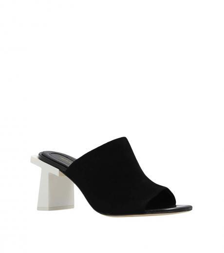 black suede slip on heel