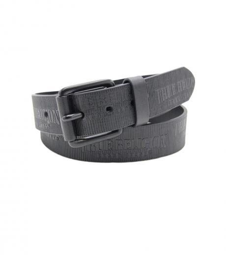 black textured logo belt