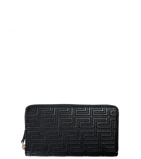 black textured wallet