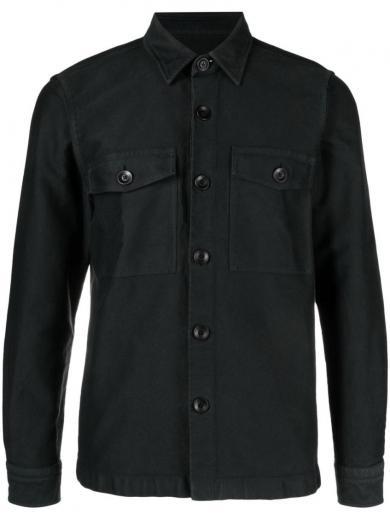 black tonal stitching shirt