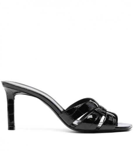 black tribute leather heels