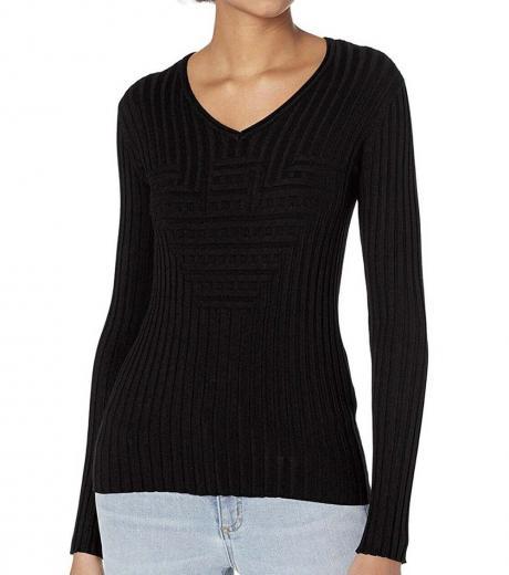 black v-neck sweater