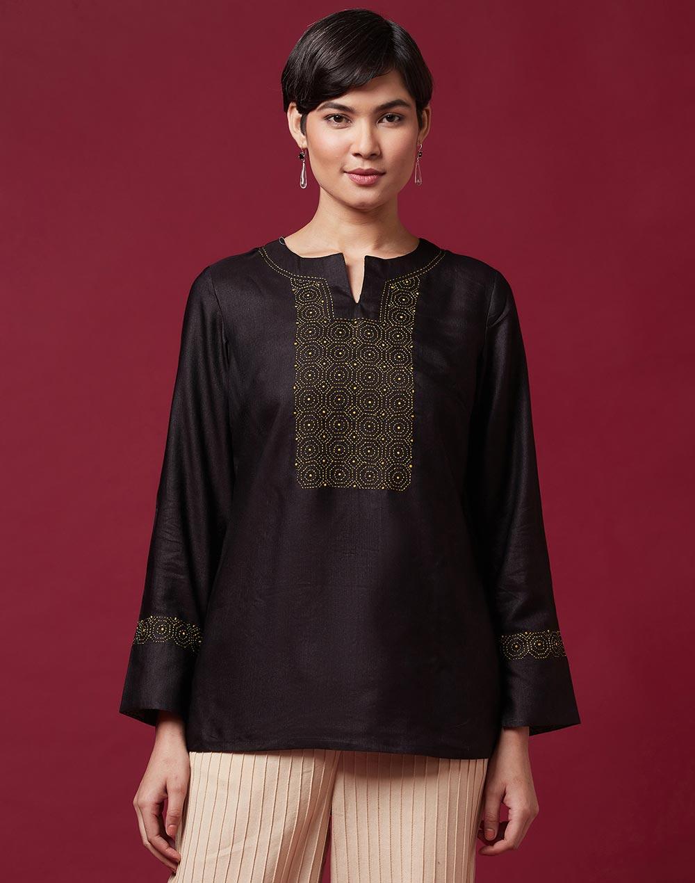 black-viscose-silk-embroidered-kantha-tunic