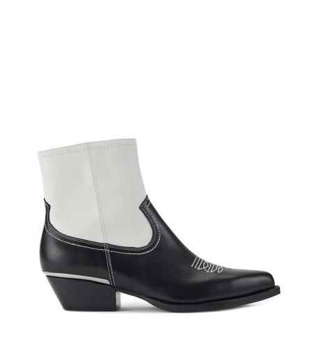 black white laila western boots