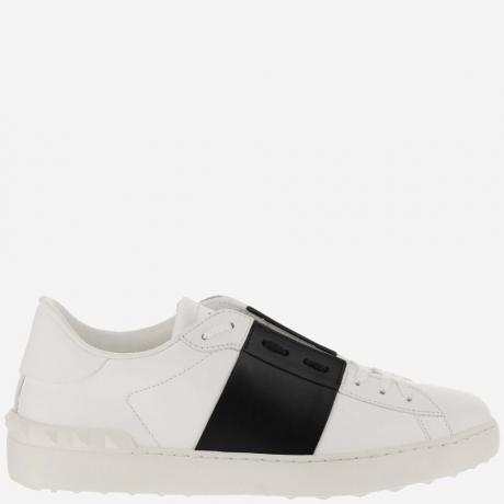 black white open sneakers