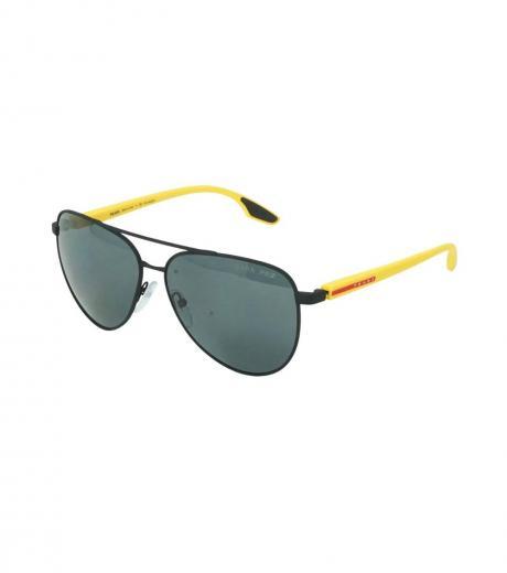 black yellow aviator sunglasses