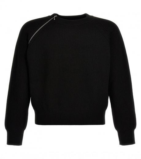 black zip detail sweater