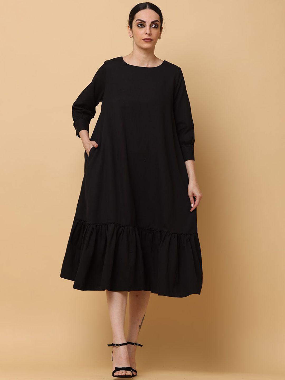 black & blah blah fit & flared dress