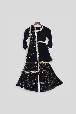 black & golden sharara set for girls