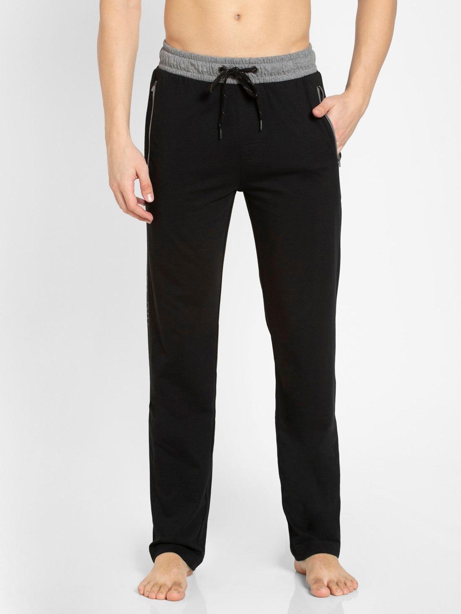 black & grey melange sports track pant