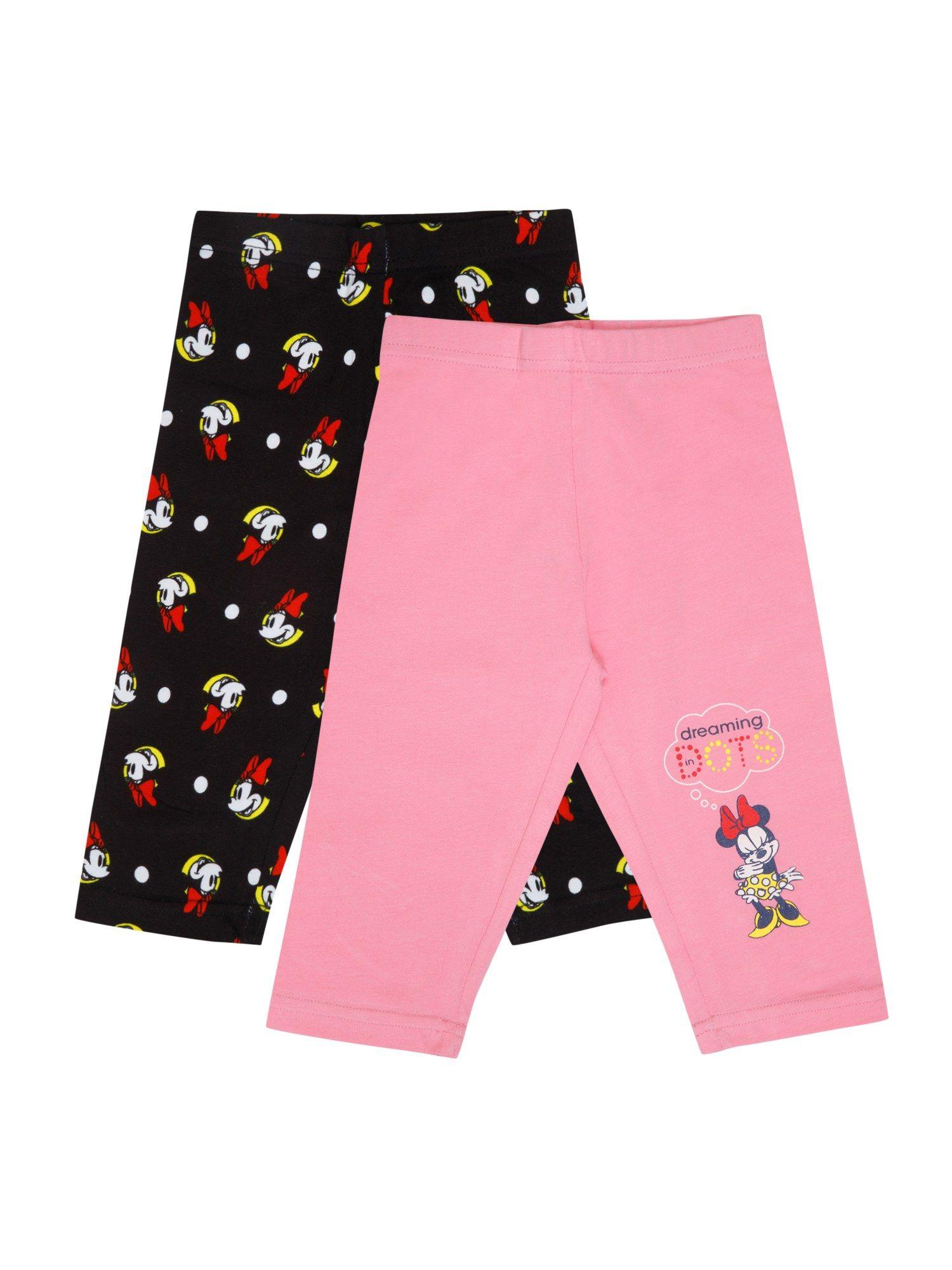 black & pink printed capri (pack of 2)