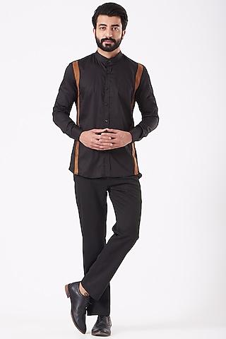 black & rust giza cotton shirt