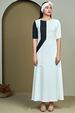 black & white color-blocked dress