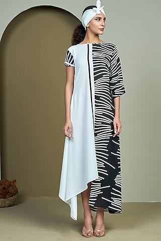 black & white georgette tunic