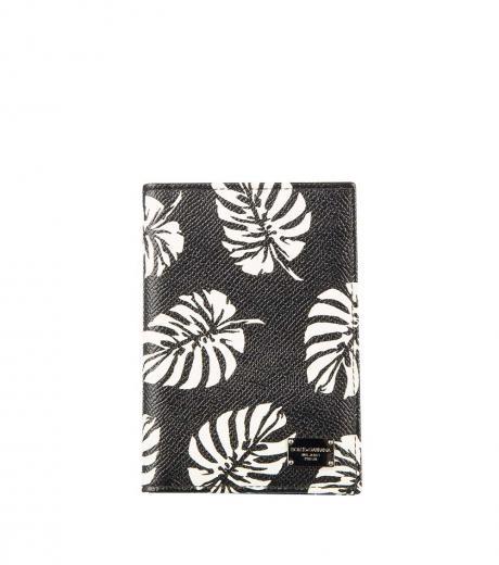 black & white palms print wallet
