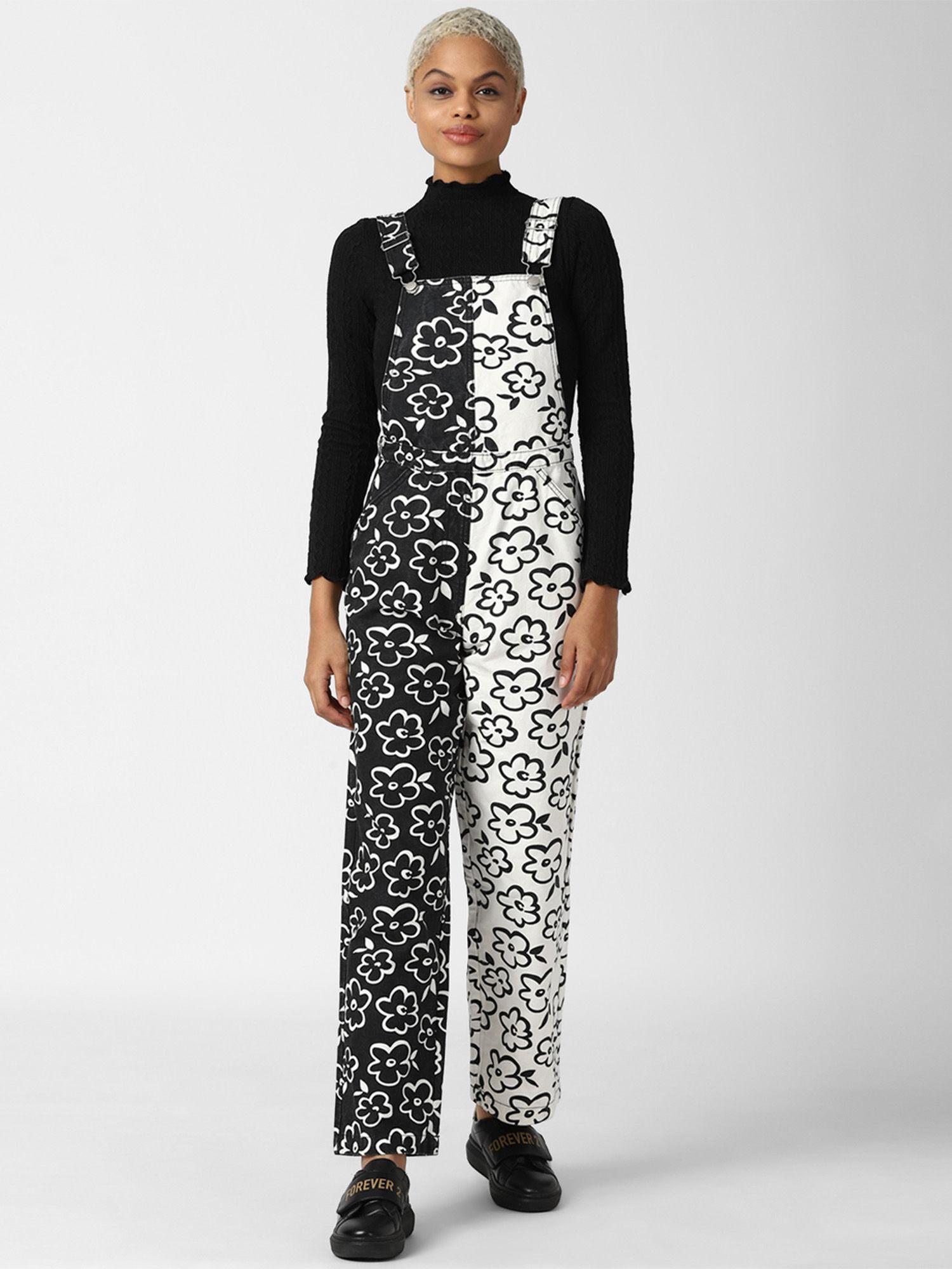 black & white printed jumpsuit