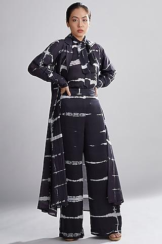 black & white shibori cape