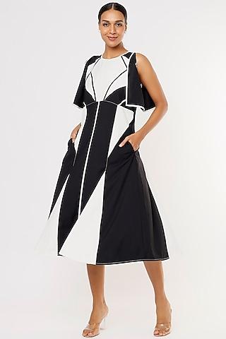 black & white suiting dress