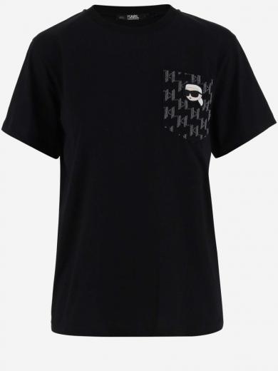 black  front logo t-shirt