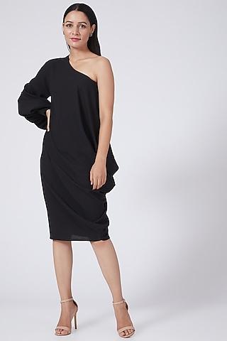 black  one shoulder dress