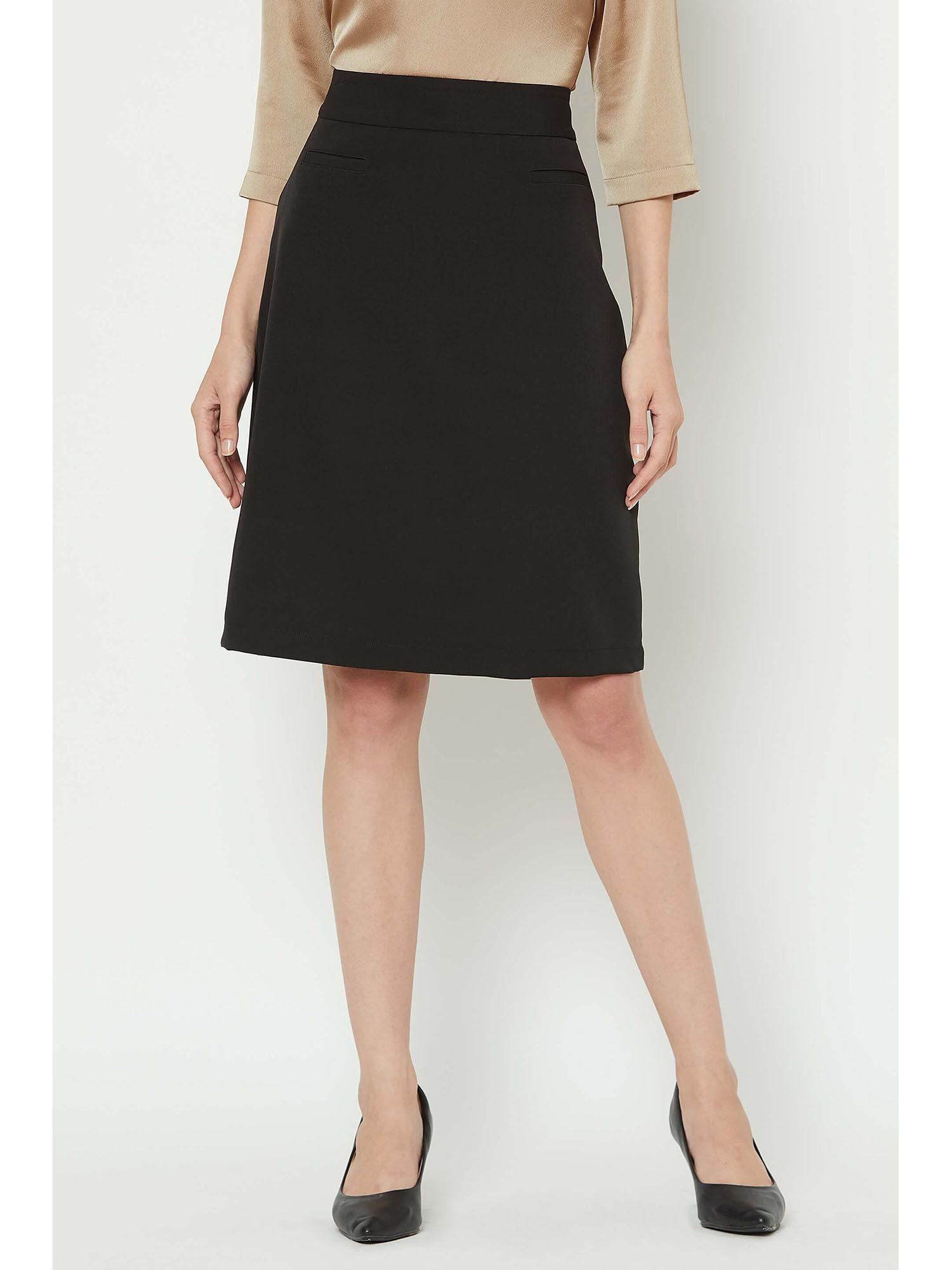 black a-line skirt