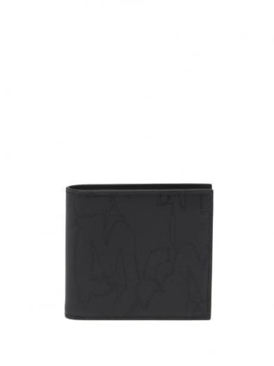 black abstract print wallet